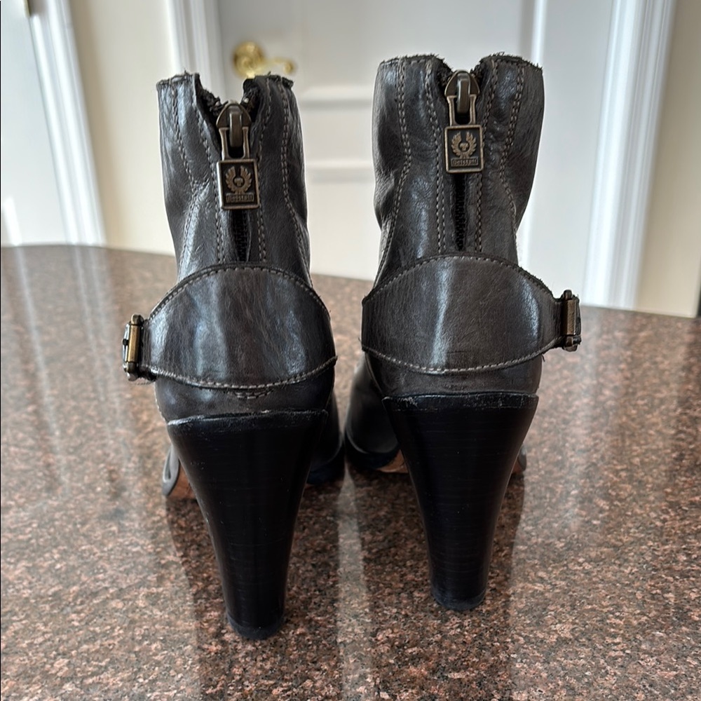 Belstaff Ladies Gray heel back zipper buckle boots-10-Wow! - Picture 7 of 15